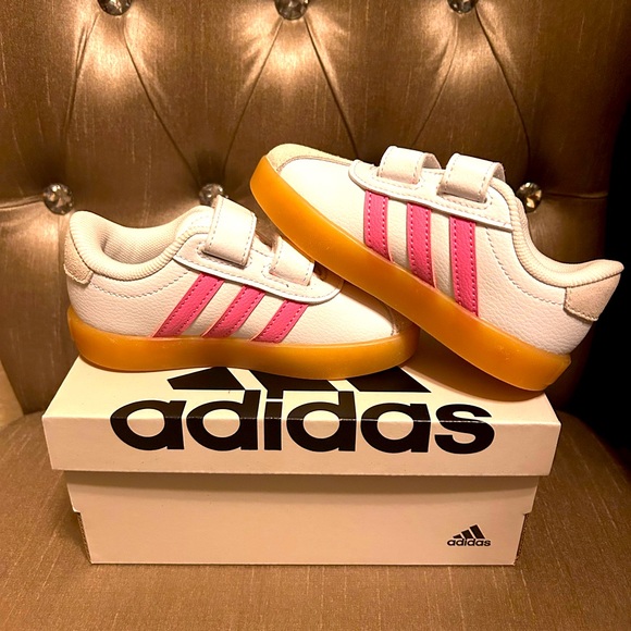 Adidas Kids Shoes - White and Pink - Picture 1 of 5
